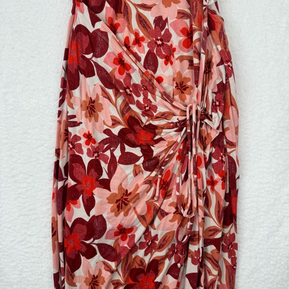 Free People Mimi Tropical Floral Dress High Slit Open Back Maxi Large - Picture 8 of 16